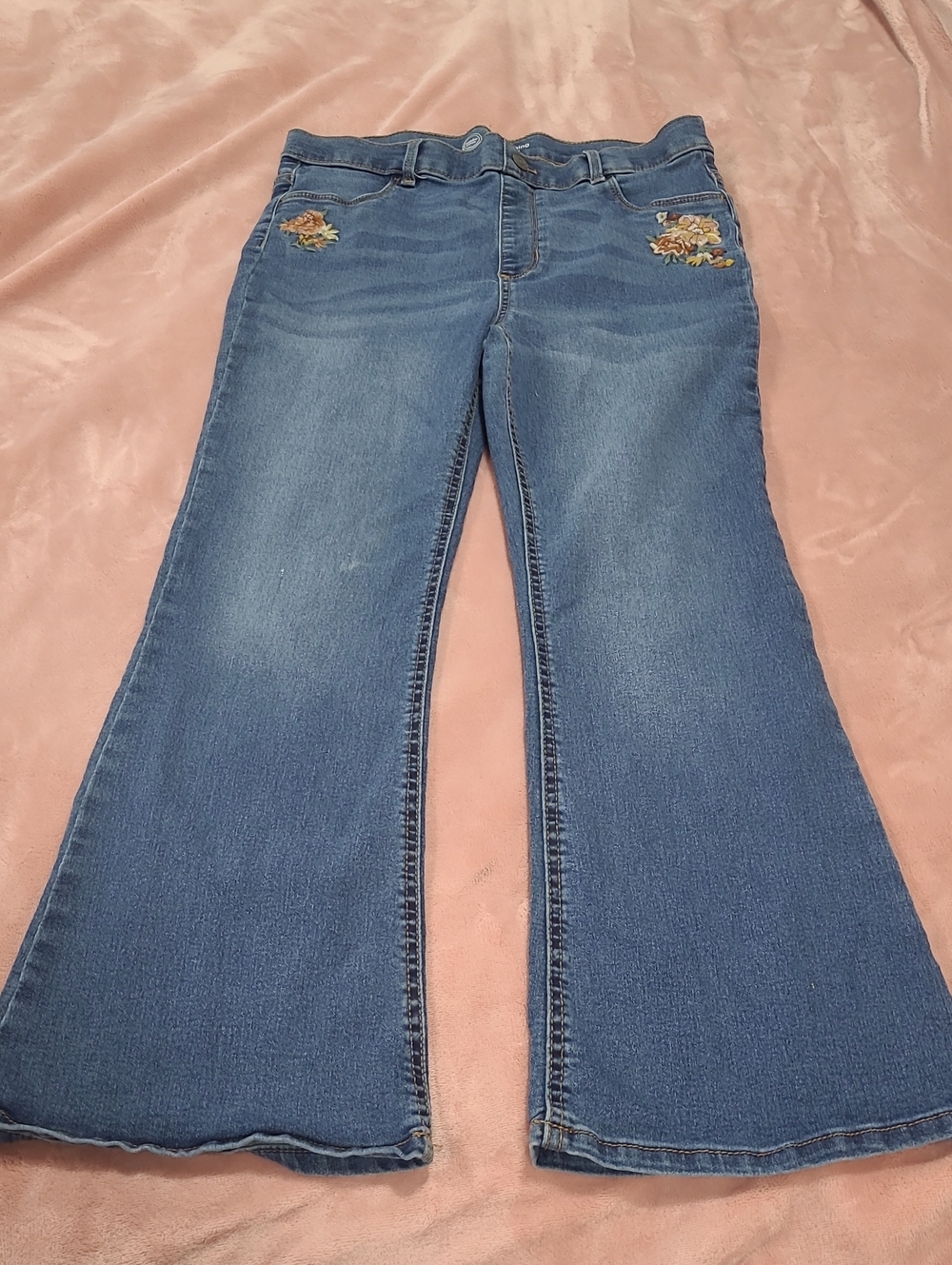 Wonder Nation Blue Embroidered Flare Jeans